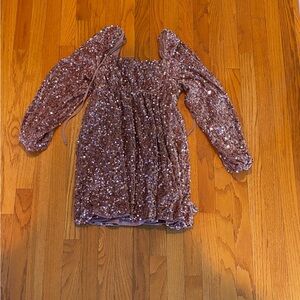 Altar'd State Sequin Mini Dress in Rose Gold